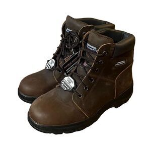 Skechers Steel Toe Brown Combat Style Utility Work Boots Women's Size 10